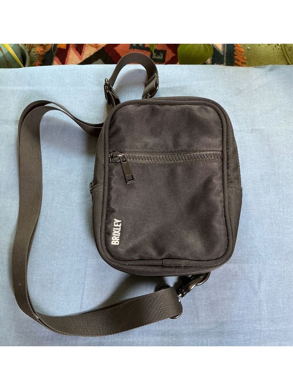 Brixley Black Crossbody Sling Bag Zip Closure Travel Adjustable Hike